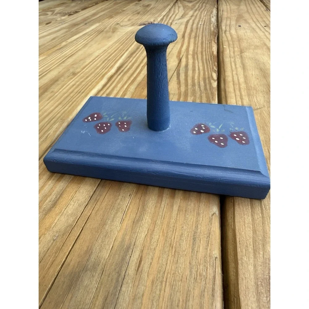 Vintage Wooden Hand Painted Strawberry Peg Hook Wall Hanger Cottagecore Granny